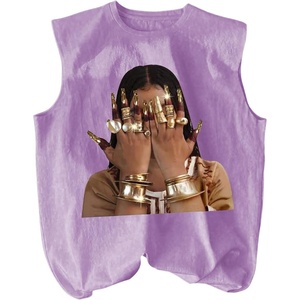 image:imageRoseSeek Retro Graphic Tank Top for Men Crew Neck Summer Sleeveless Tops Hippop StreetwearMauve Purple