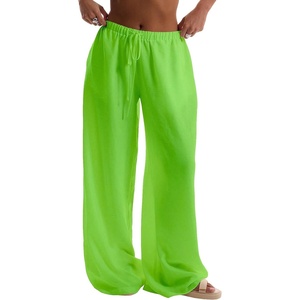 image:imageRoseSeek Womens Beach Cover Ups Wide Leg Loose Linen Pants Swimsuit Coverup Summer Vacation Outfits 2026Hot Green