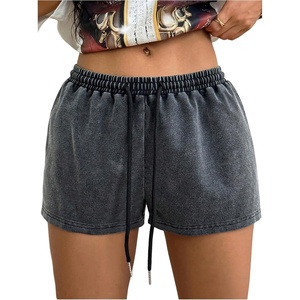 image:imageRoseSeek Womens Drawstring Waist Summer Mini Shorts Low Rise Gym Athletic Shorts StreetwearBlack