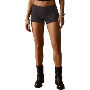 image:imageRoseSeek Womens Low Rise Booty Shorts Elastic Waist Skinny Y2K Mini Shorts Hot Pants StreetwearBrown