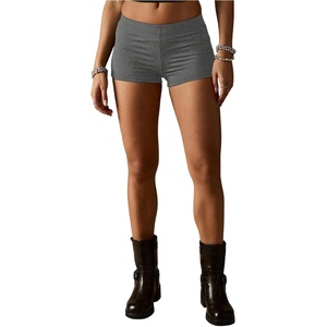 image:imageRoseSeek Womens Low Rise Booty Shorts Elastic Waist Skinny Y2K Mini Shorts Hot Pants StreetwearDark Grey