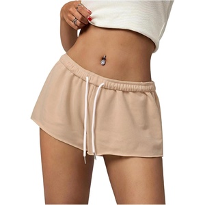 image:imageRoseSeek Womens Low Rise SweatShorts Elastic Drawstring Waist Sweat Shorts Summer Running Lounge Mini ShortsApricot