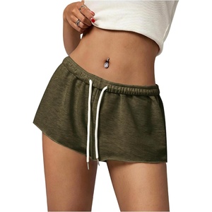 image:imageRoseSeek Womens Low Rise SweatShorts Elastic Drawstring Waist Sweat Shorts Summer Running Lounge Mini ShortsGreen