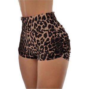 image:imageRoseSeek Womens Micro Shorts Elastic Waist Skinny Mini Shorts Casual Low Rise Y2K Shorts LoungeCheetah Brown