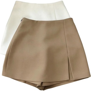 image:imageRoseSeek Womens Slit Front A Line Skorts High Waisted Mini Shorts Dressy Casual Shorts Summer OutfitsKhaki