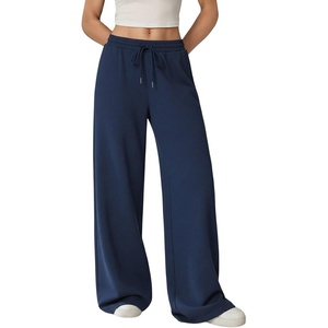 image:imageRoseSeek Womens Tall Baggy Sweatpants Drawstring Wide Leg Sweatpants Loose Casual Sweat Pants TrousersDeep Medium Blue