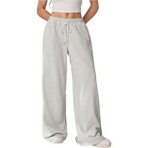 image:imageRoseSeek Womens Tall Baggy Sweatpants Drawstring Wide Leg Sweatpants Loose Casual Sweat Pants TrousersGrey