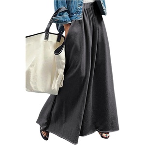 image:imageRoseSeek Womens Wide Leg Sweatpants High Elastic Waist Flowy Palazzo Pants Loose Baggy Pants BottomsDark Grey