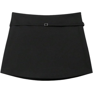 image:imageRoseSeek Womens Zip Up Skort Low Rise Mini Skirt A Line Belted Going Out ShortsBlack