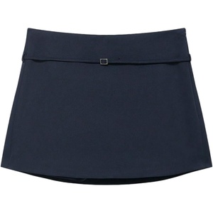 image:imageRoseSeek Womens Zip Up Skort Low Rise Mini Skirt A Line Belted Going Out ShortsBlue