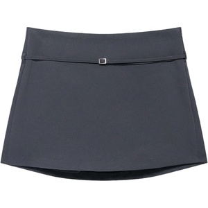 image:imageRoseSeek Womens Zip Up Skort Low Rise Mini Skirt A Line Belted Going Out ShortsDark Grey