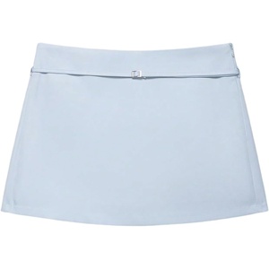image:imageRoseSeek Womens Zip Up Skort Low Rise Mini Skirt A Line Belted Going Out ShortsLight Blue