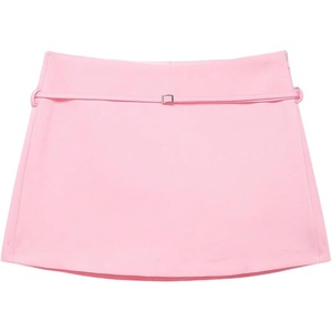 image:imageRoseSeek Womens Zip Up Skort Low Rise Mini Skirt A Line Belted Going Out ShortsPink