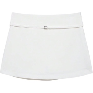 image:imageRoseSeek Womens Zip Up Skort Low Rise Mini Skirt A Line Belted Going Out ShortsWhite