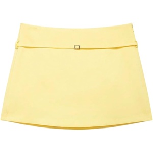 image:imageRoseSeek Womens Zip Up Skort Low Rise Mini Skirt A Line Belted Going Out ShortsYellow