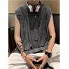 image:imageRoseSeek Mens Distressed Ripped Tank Top Crewneck Sleeveless Tank Tops Summer Clothes StreetwearGrey