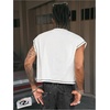 image:imageRoseSeek Mens Number Graphic Short Cap Sleeve Tank Tops Summer Crew Neck Baggy Workout Muscle TShirtsWhite Black