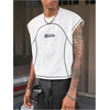 image:imageRoseSeek Mens Number Graphic Short Cap Sleeve Tank Tops Summer Crew Neck Baggy Workout Muscle TShirtsWhite Black