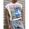 image:imageRoseSeek Mens Number Graphic Short Cap Sleeve Tank Tops Summer Crew Neck Baggy Workout Muscle TShirtsWhite Graphic