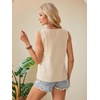 image:imageRoseSeek Womens Button Asymmetrical V Neck Striped Print Blouses Casual Sleeveless Tank Top Summer Shirt TopsYellow