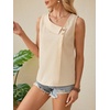 image:imageRoseSeek Womens Button Asymmetrical V Neck Striped Print Blouses Casual Sleeveless Tank Top Summer Shirt TopsYellow