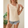 image:imageRoseSeek Womens Button Asymmetrical V Neck Striped Print Blouses Casual Sleeveless Tank Top Summer Shirt TopsYellow