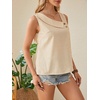image:imageRoseSeek Womens Button Asymmetrical V Neck Striped Print Blouses Casual Sleeveless Tank Top Summer Shirt TopsYellow