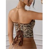 image:imageRoseSeek Womens Cropped Leopard Cheetah Corset Tops Sexy Lace Up Tube Bustier Overbust Top Y2k Cowgirls OutfitsBrown