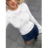image:imageRoseSeek Womens Elegant Lace Mesh See Through Tops Crew Neck Long Sleeve T Shirts Slim Fit TopsWhite