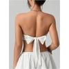 image:imageRoseSeek Womens Fringe Hem Lace Tube Tops Y2K Strapless Bandeau Cowgirl Music Festival Crop TopsWhite