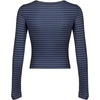 image:imageRoseSeek Womens Heart Embroidered Tops Color Block Crew Neck Long Sleeve T Shirts Crop TopsBlue