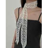 image:imageRoseSeek Womens Lace Sheer Mesh Waist Scarves Lightweight Thin Skinny Scarfs Shawl Fashion AccessoriesWhite