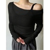 image:imageRoseSeek Womens Mesh Sheer Tops Off The Shoulder Long Sleeve See Through Shirts Going Out Party Club OutfitsBlack