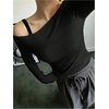image:imageRoseSeek Womens Mesh Sheer Tops Off The Shoulder Long Sleeve See Through Shirts Going Out Party Club OutfitsBlack