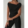 image:imageRoseSeek Womens Off The Shoulder Wrap Tank Top Sleeveless Tight Elegant Formal Party Going Out TopsBlack