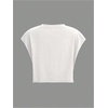 image:imageRoseSeek Womens Plus Size Letter Car Graphic Tees Short Sleeve Crew Neck Crop Tops Summer T ShirtPure White