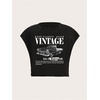 image:imageRoseSeek Womens Plus Size Letter Car Graphic Tees Short Sleeve Crew Neck Crop Tops Summer T ShirtSolid Black