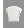 image:imageRoseSeek Womens Plus Size Letter Car Graphic Tees Short Sleeve Crew Neck Crop Tops Summer T ShirtSolid White