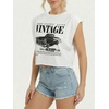 image:imageRoseSeek Womens Plus Size Letter Car Graphic Tees Short Sleeve Crew Neck Crop Tops Summer T ShirtStandard White