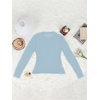 image:imageRoseSeek Womens See Through Long Sleeve Shirts Crew Neck Basic Tight Shirt Going Out TopsBlue