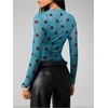 image:imageRoseSeek Womens See Through Long Sleeve Shirts Crew Neck Basic Tight Shirt Going Out TopsMulticolor