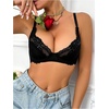 image:imageRoseSeek Womens Sheer Lace Underwire Bras Backless Push Up Comfort Bra LingerieBlack