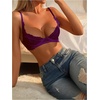 image:imageRoseSeek Womens Sheer Lace Underwire Bras Backless Push Up Comfort Bra LingeriePurple