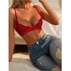 image:imageRoseSeek Womens Sheer Lace Underwire Bras Backless Push Up Comfort Bra LingerieRed