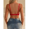 image:imageRoseSeek Womens Sheer Lace Underwire Bras Backless Push Up Comfort Bra LingerieRed