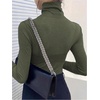 image:imageRoseSeek Womens Sheer Mesh See Through Tops High Mock Neck Turtleneck Long Sleeve T Shirts Going Out Tops UndershirtsDark Green