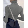 image:imageRoseSeek Womens Sheer Mesh See Through Tops High Mock Neck Turtleneck Long Sleeve T Shirts Going Out Tops UndershirtsGrey