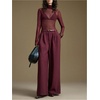 image:imageRoseSeek Womens Sheer Mesh Tops Turtle Neck Long Sleeve T Shirts Slim Fit Tops Fall OutfitsRed Violet