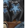 image:imageRoseSeek Womens Star Graphic Letter Print Tee Tops Casual Crewneck Short Sleeve T ShirtDark Grey