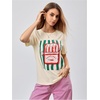 image:imageRoseSeek Womens Star Graphic Letter Print Tee Tops Casual Crewneck Short Sleeve T ShirtKhaki